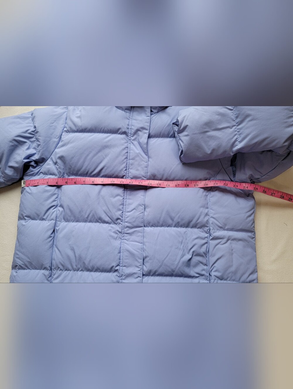 L.L. Bean Long Hooded Puffer Coat in Light Blue - Picture 2 of 10